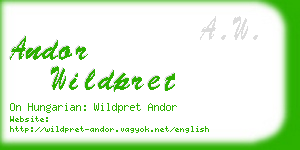 andor wildpret business card